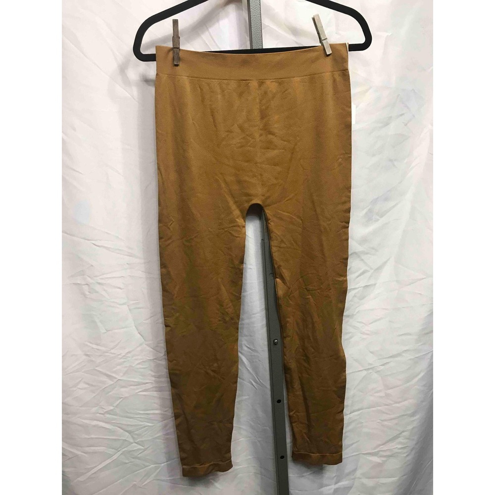 Seamless Leggings Womens Brown Nylon Spandex Full Length Basic Everyday